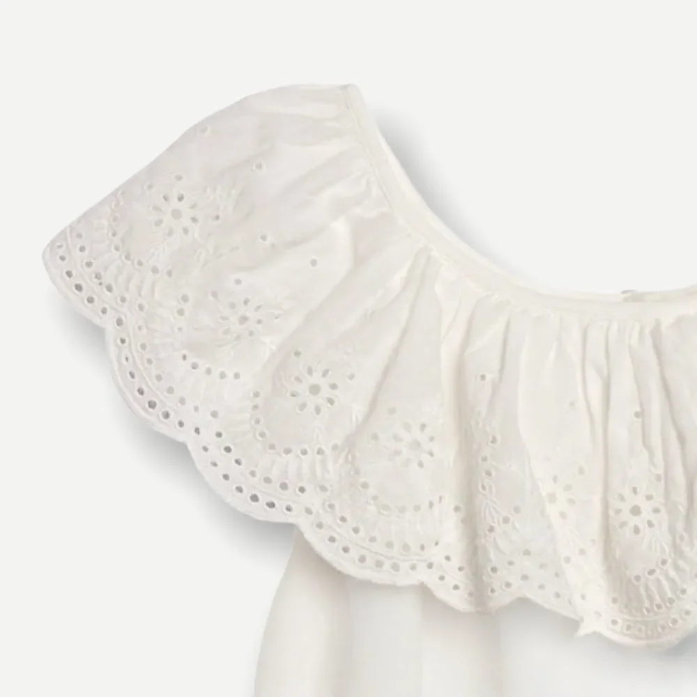 GAP Kids | Ivory | EYELET RUFFLE TOP